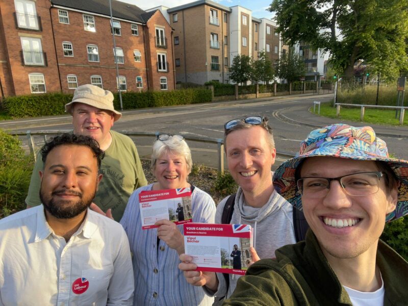 Vipul with campaigners in Grantham